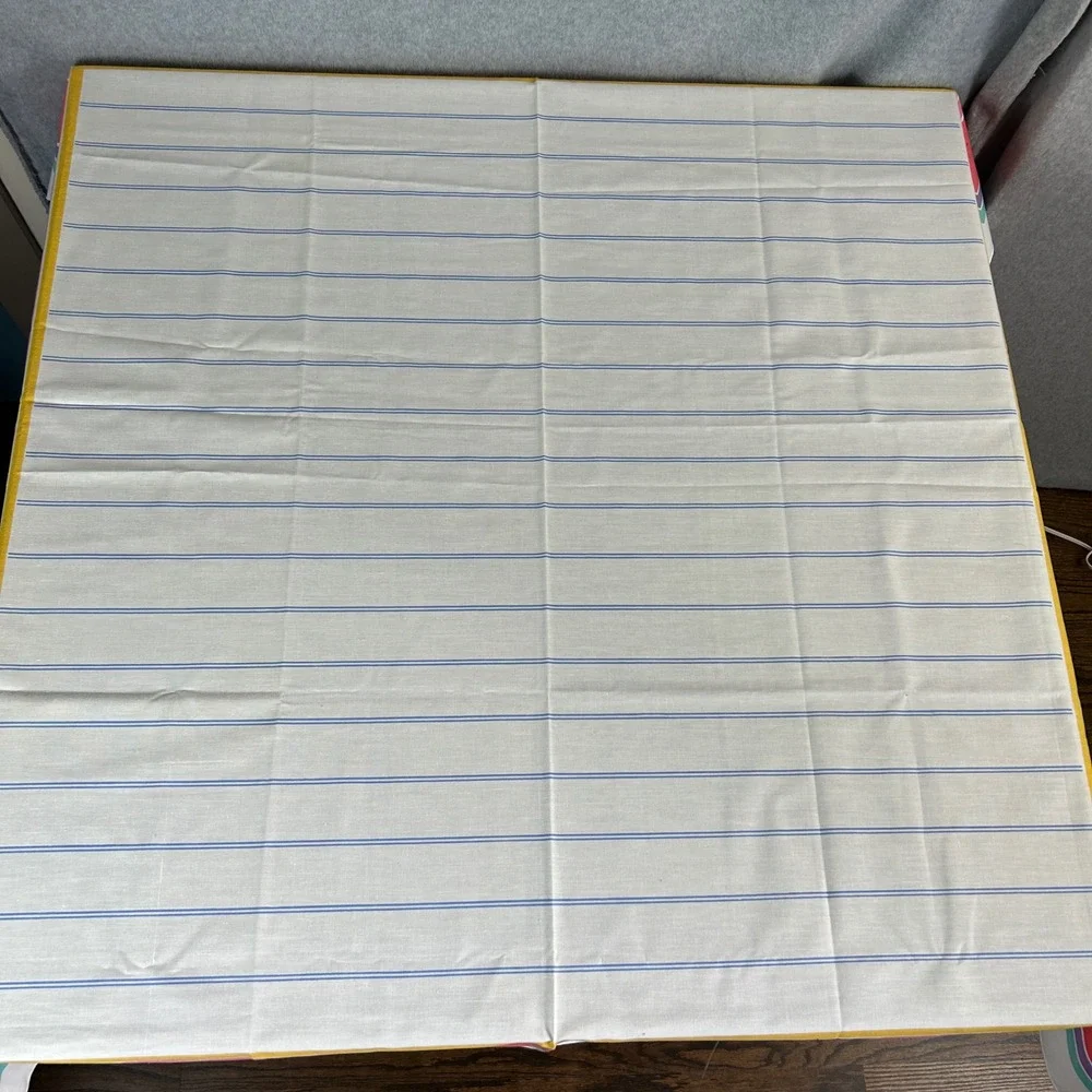 Bob Van Allen 9 Piece Tablecloth Placemats Napkins Set Colorful Stripe Vintage